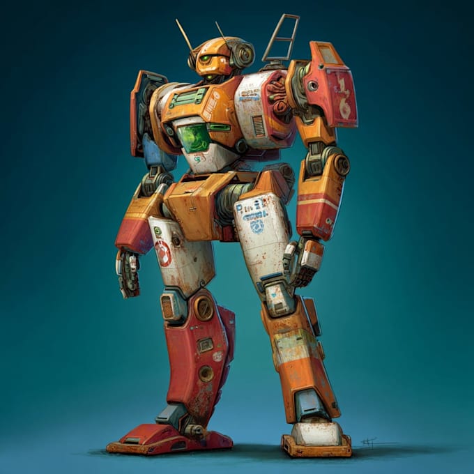 create custom mecha illustration art in my style