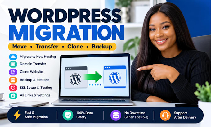 migrate wordpress website, transfer hosting, clone or backup, move your wp site