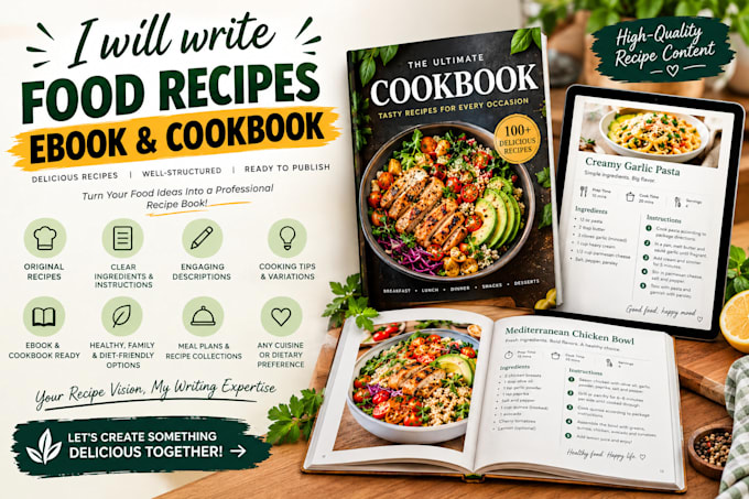 write food recipe and cookbook content