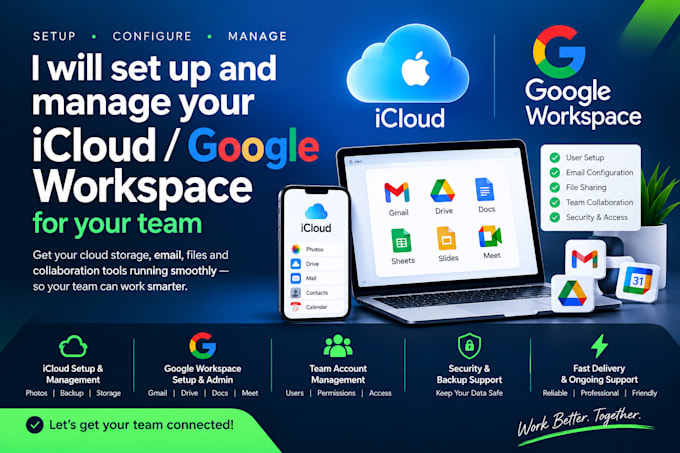 set up and manage icloud or google workspace for your team