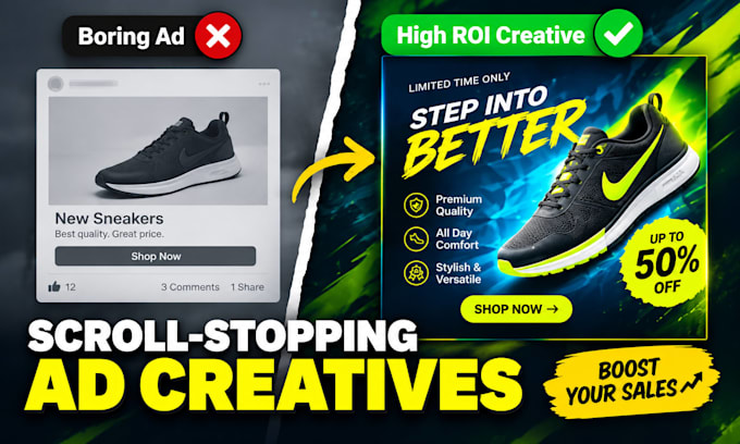 design meta ads creative, facebook ad creative and social media post