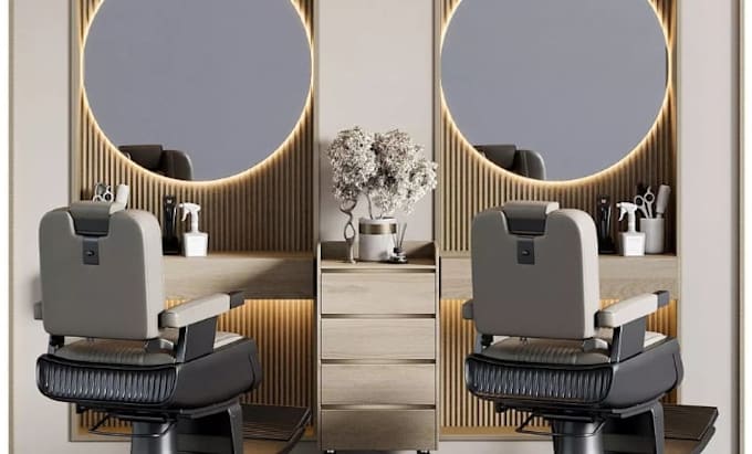 design modern salon and spa interior with 3d rendering