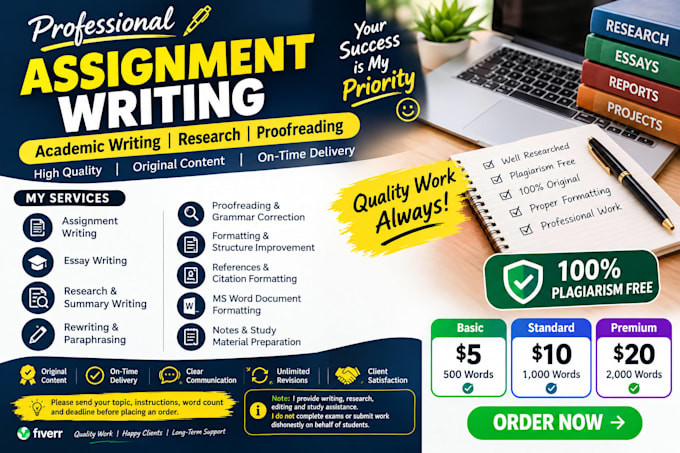 write your assignment, notes, and letter in neat handwriting