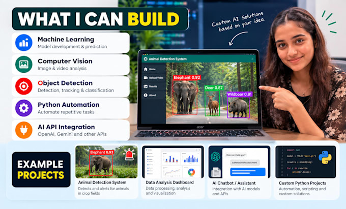 develop ai machine learning and computer vision projects in python