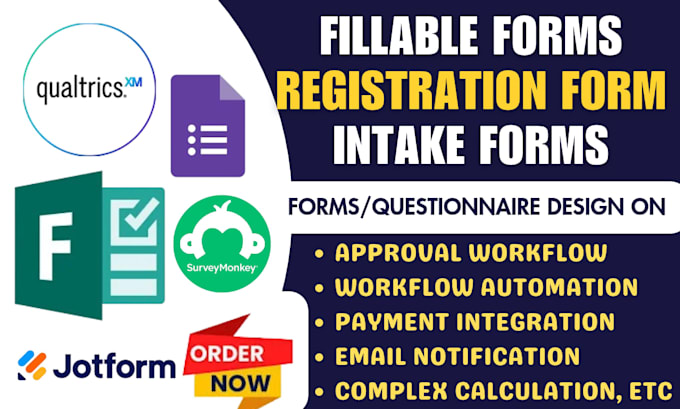 create fillable registration or intake form on jotform or google form
