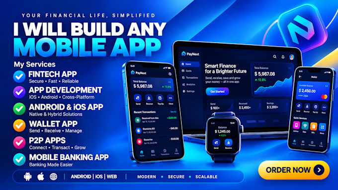 build custom fintech software, digital wallets, payment platforms, banking apps