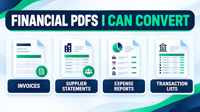 convert PDF financial records into clean excel spreadsheets