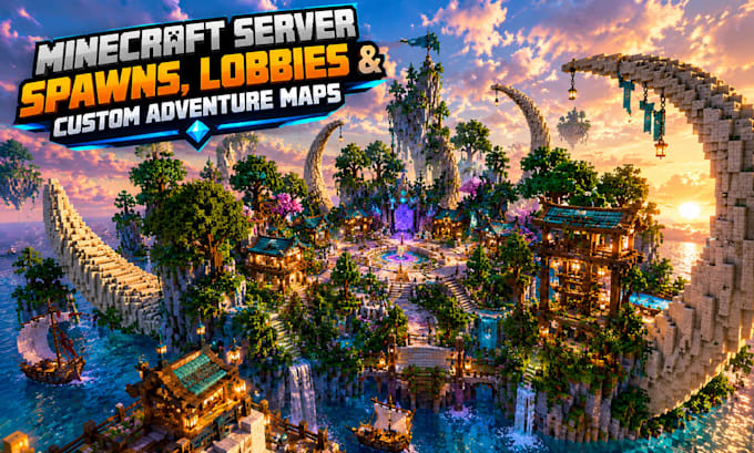 build minecraft server spawns, lobbies, hub and custom adventure maps