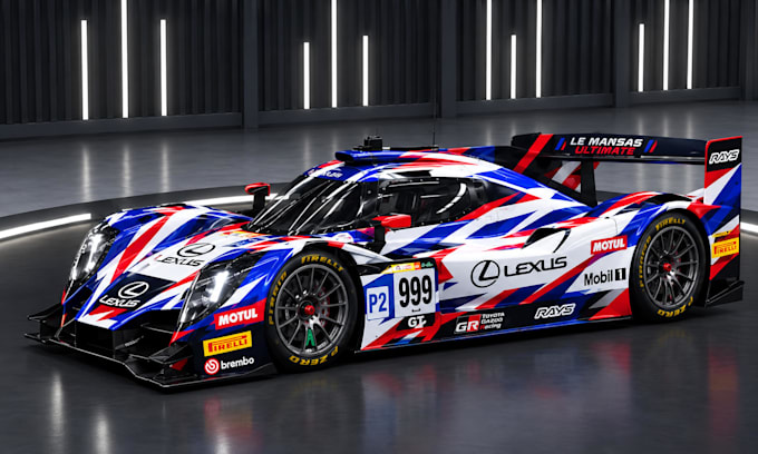 create eye catching custom car livery design for le mans ultimate
