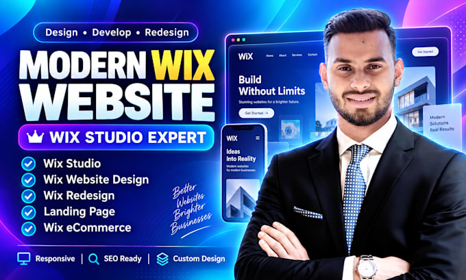 design, develop or redesign a modern wix studio website or wix website