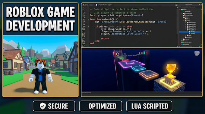 be your roblox game developer, lua scripter, and build full roblox game