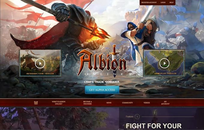 create a stunning fantasy game website for your game project
