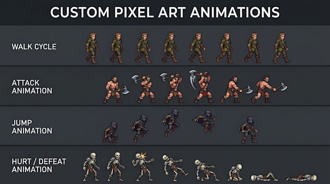 create pixel art animation and animated sprites for your game