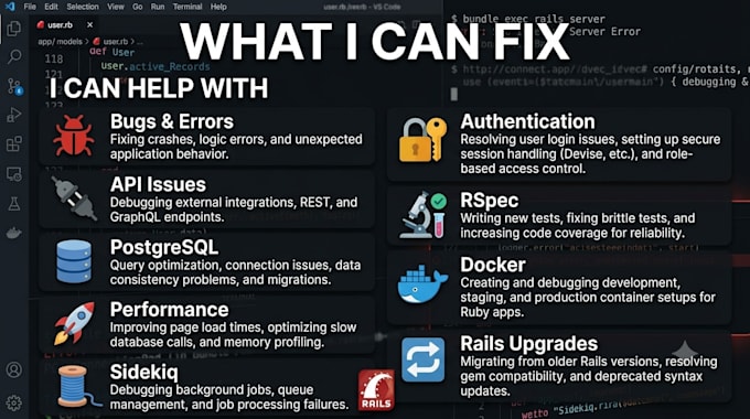fix bugs and issues in your ruby on rails application
