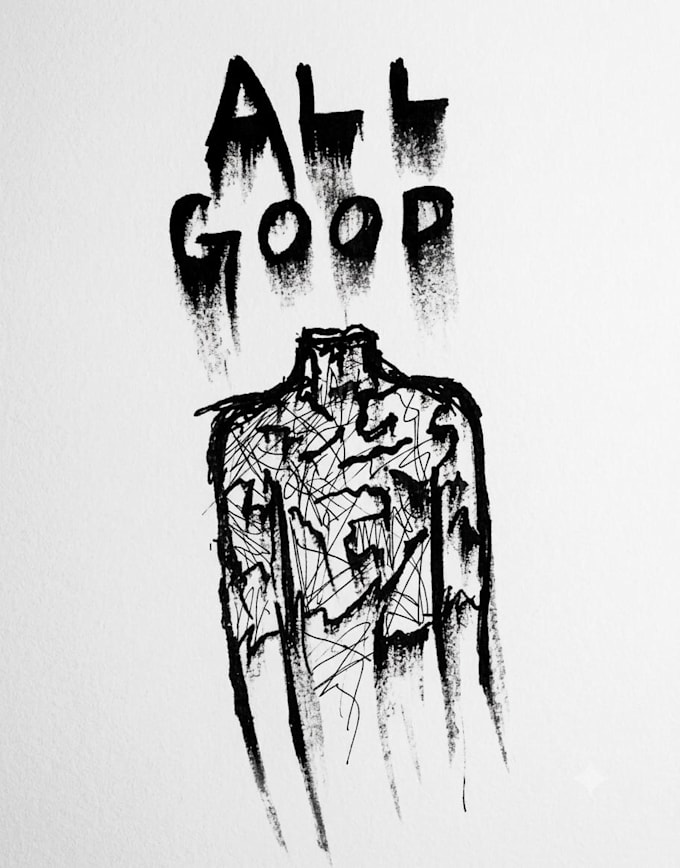 draw custom dark emotional line art portraits