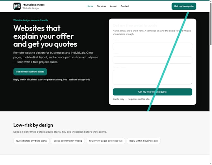 design a professional website that converts visitors into quotes