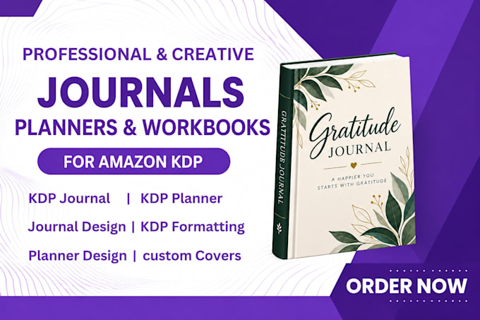design a premium KDP journal, planner, or workbook for amazon