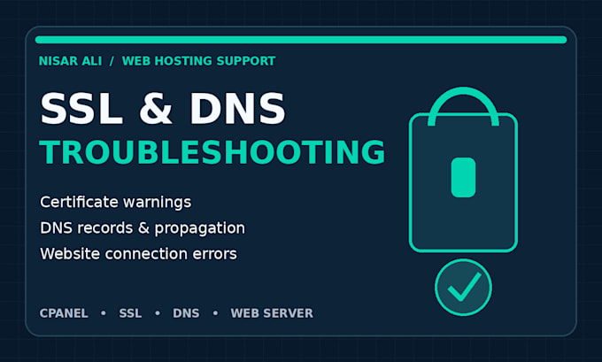 fix your website hosting, SSL, dns or cpanel issue