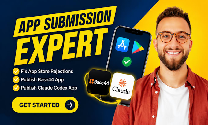 fix app store rejections and publish base44 claude codex app to app store