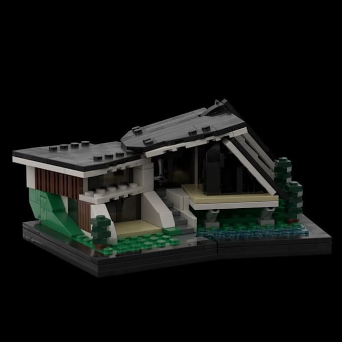 design custom lego moc, lego house with instruction using studio