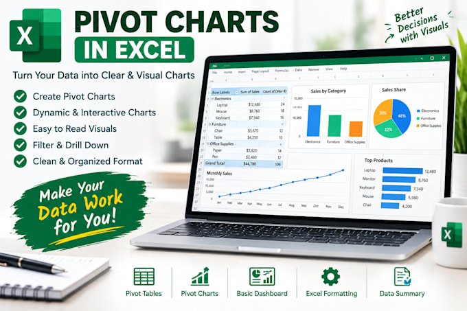 create pivot tables and interactive excel dashboards