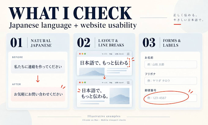 review your japanese website for language and usability issues