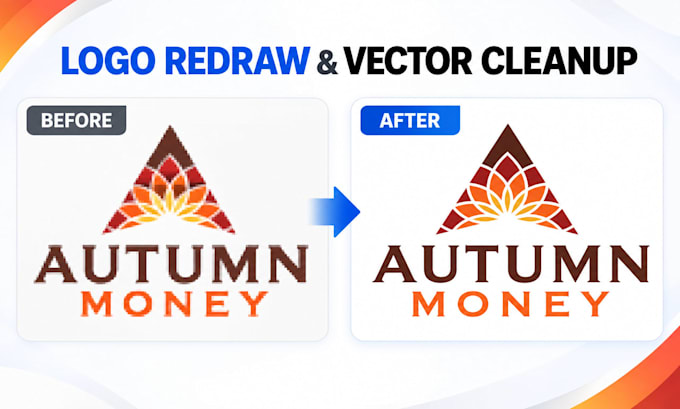 redraw, vectorize and clean up your logo
