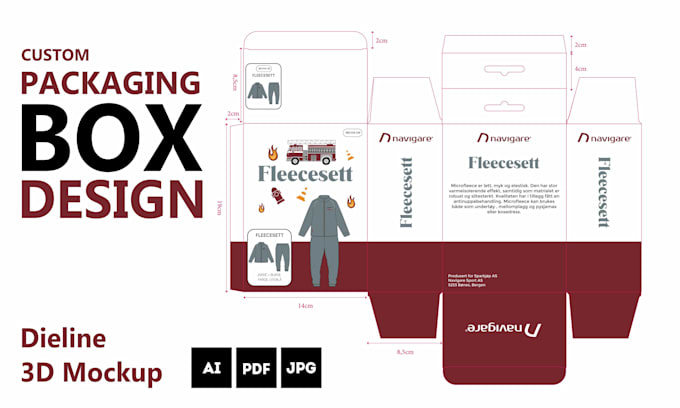 design custom packaging box, product box and mailer box with dieline