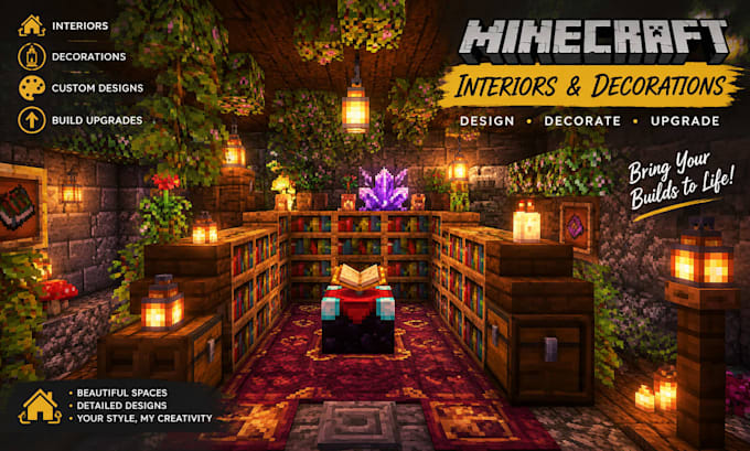 minecraft interiors, decorations and detailed building upgrades