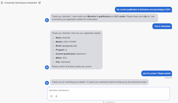 build an ai chatbot and lead generation agent using botpress