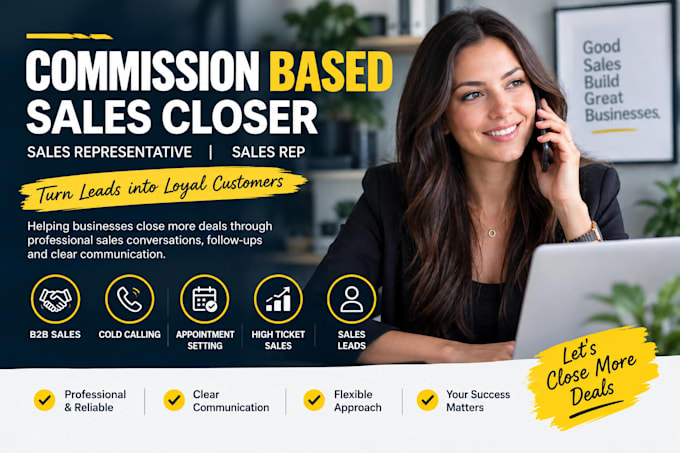 commission base sales closer sales representative cold calling high ticket sales