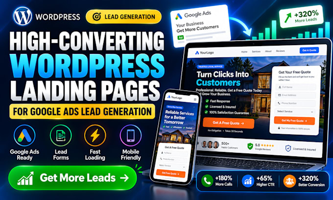 cro optimized, user friendly, mobile responsive landing page for local business