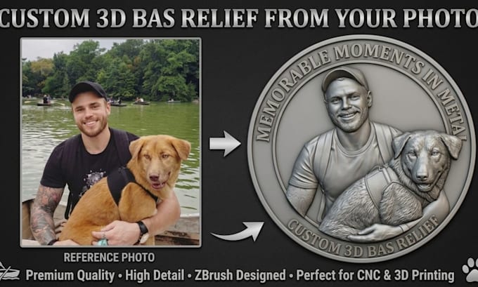 create custom 3d bas relief stl for cnc, models carving and engraving