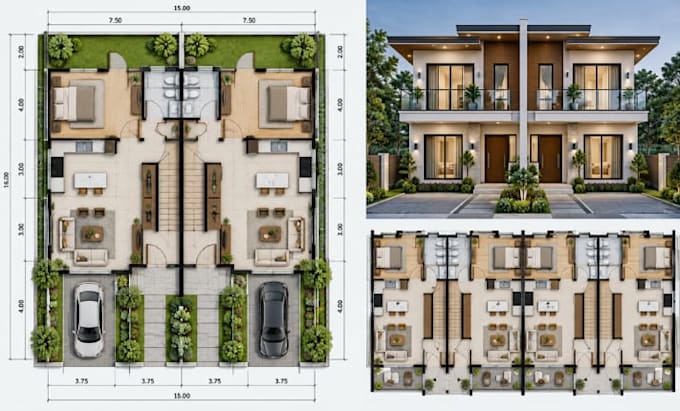 design and modify duplex multi unit floor plans in autocad