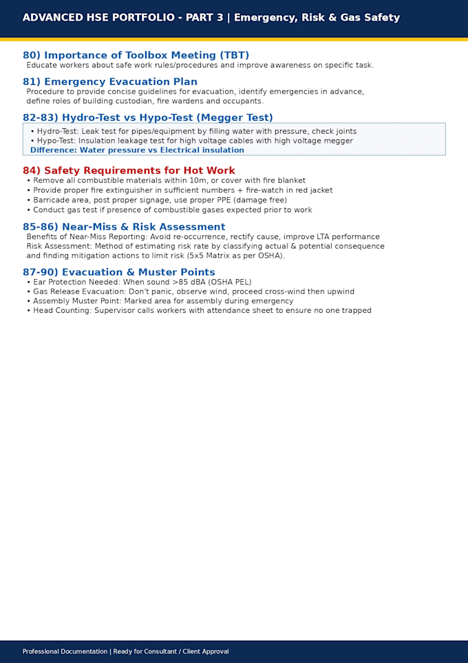 create method statement, hse jsa for adnoc aramco approved