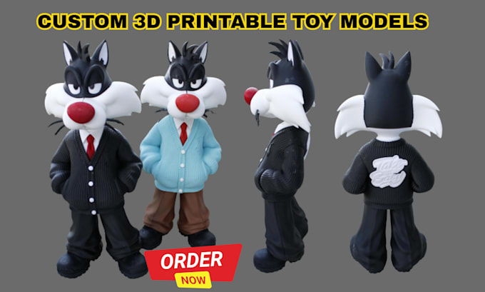 create custom 3d printable toy models, mini animals, action figure, figurine toy