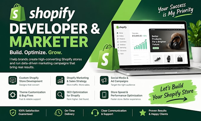 design, redesign, or develop a professional shopify store that converts