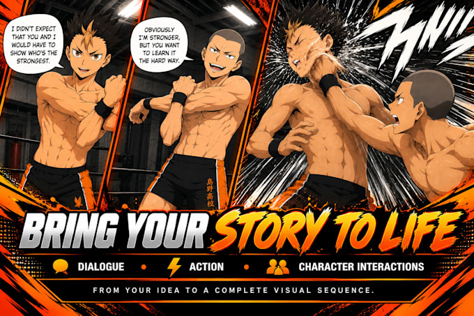 create a custom ai comic with male characters