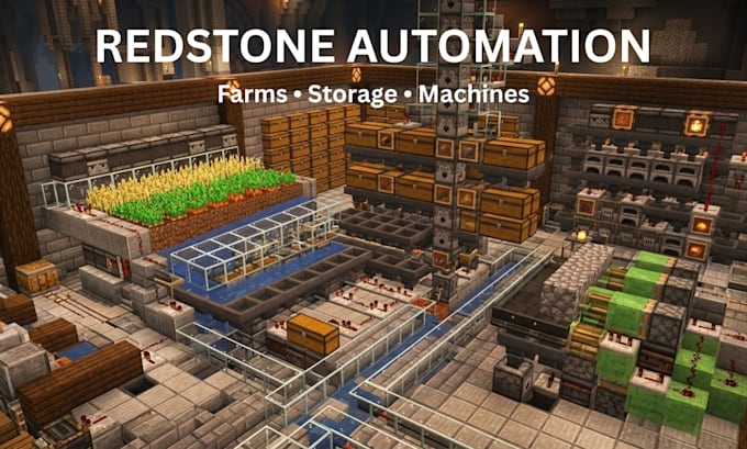 build custom minecraft redstone mechanisms, contraptions automation and machines