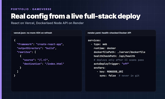 fix react and node app deployment errors on vercel, render or railway