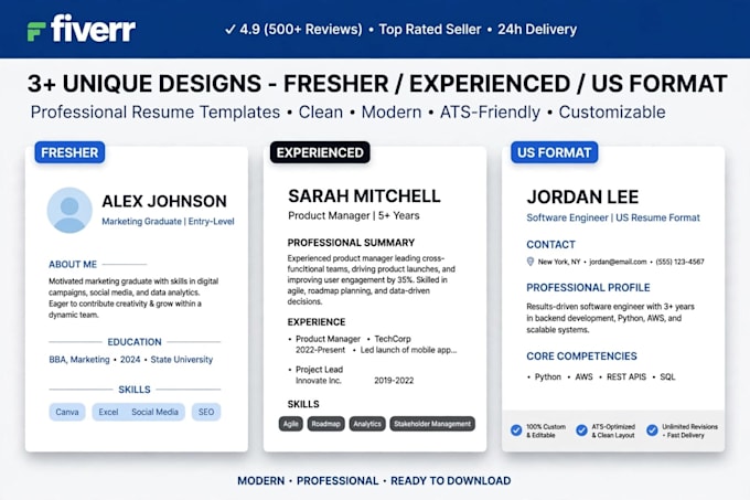 design modern ats resume CV