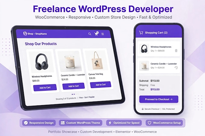 create a professional wordpress website or online store