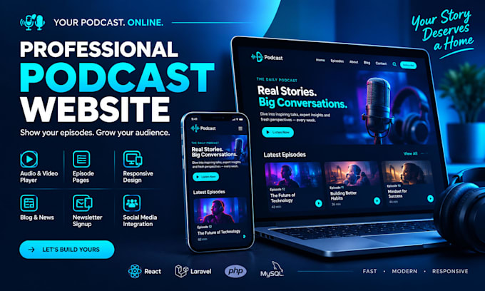 build a responsive podcast website with an episode player