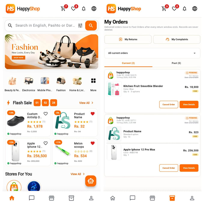 develop a flutter ecommerce app for android