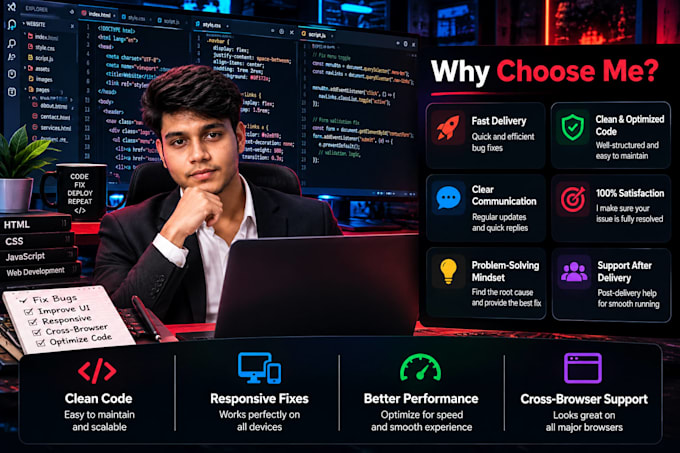 fix HTML CSS and javascript bugs