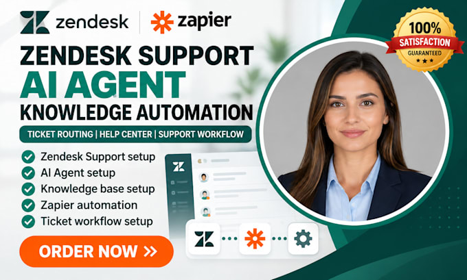setup zendesk support ai agent knowledge zapier ticket automation