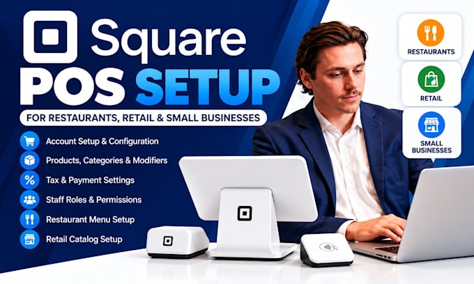 setup square pos restaurant retail small business pos system