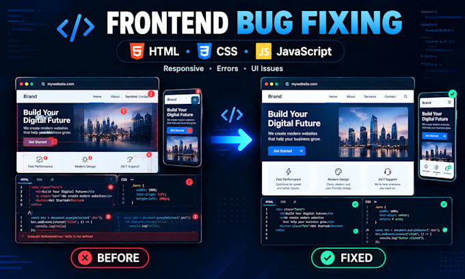 fix HTML CSS javascript and frontend bugs
