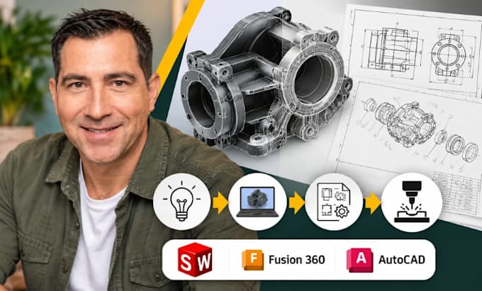 create prototype cad, product design drawing and manufacturing technical drawing