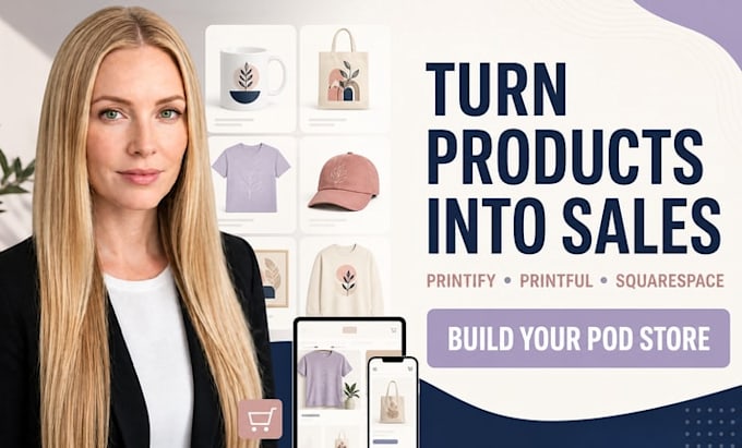 design squarespace printify store printful ecommerce website design and redesign